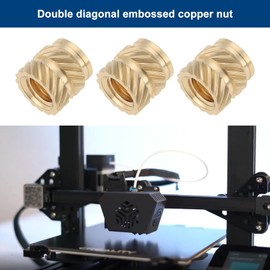 VGOL 50PCS Knurled Nuts M4 x 6mm L x 6mm OD M4 Threaded Insert Knurled Brass Nuts for 3D Printing Parts Loptop Automotive Plastic Shell Gold