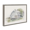 Kate and Laurel Sylvie Barn 1 Framed Linen Textured Canvas