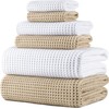 Polyte Set de 6 Toallas de Baño Microfibra Waffle Secado