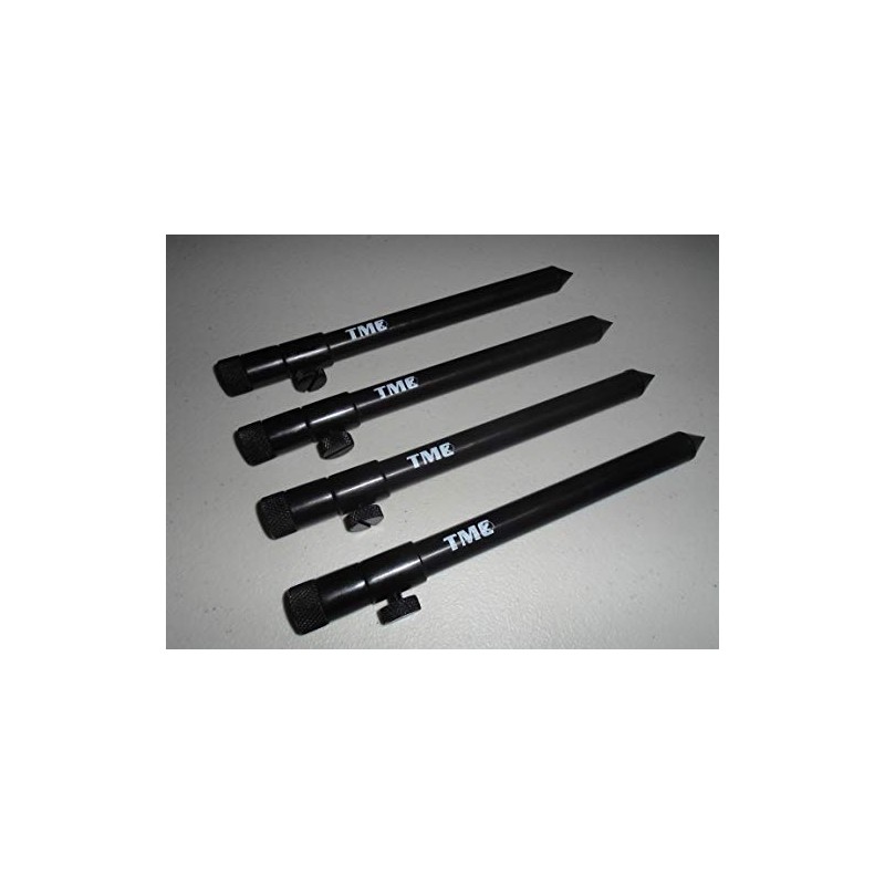 TMC 4 x Aluminium Bank Sticks 20-35 cm's. Rod Rests,
