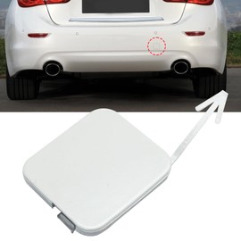 Hoypeyfiy 85071-4GA0A Car Rear Bumper Tow Hook Cover Replacement for Infiniti Q50 2014-2018 Trailer Cap Tow Hook Eye Lid Cover (White)