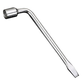 UHANBUT 22mm Car Spare Tire Lug Wrench, L Type Automotive Tire Replacement Tool with Hexagon Slotted End, Universal Steel Vehicle Socket Repair Accessories for Jack (22mm)