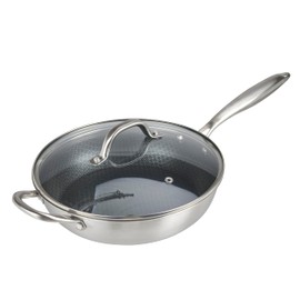 Servappetit 3qt Saute Pan w/Lid & Hex Lining Silver