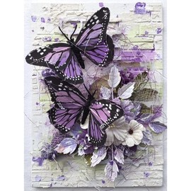 AZQSD Diamond Painting Kits for Adults Beginners Butterfly Diamond Art Kit AB Diamond Painting Full Drill Round 5D DIY Home Wall Decor 12x16inch/30x40cm