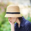 Tanaka Hat UK-H113 Straw Mini Casablanca, Natural × giclee ribbon