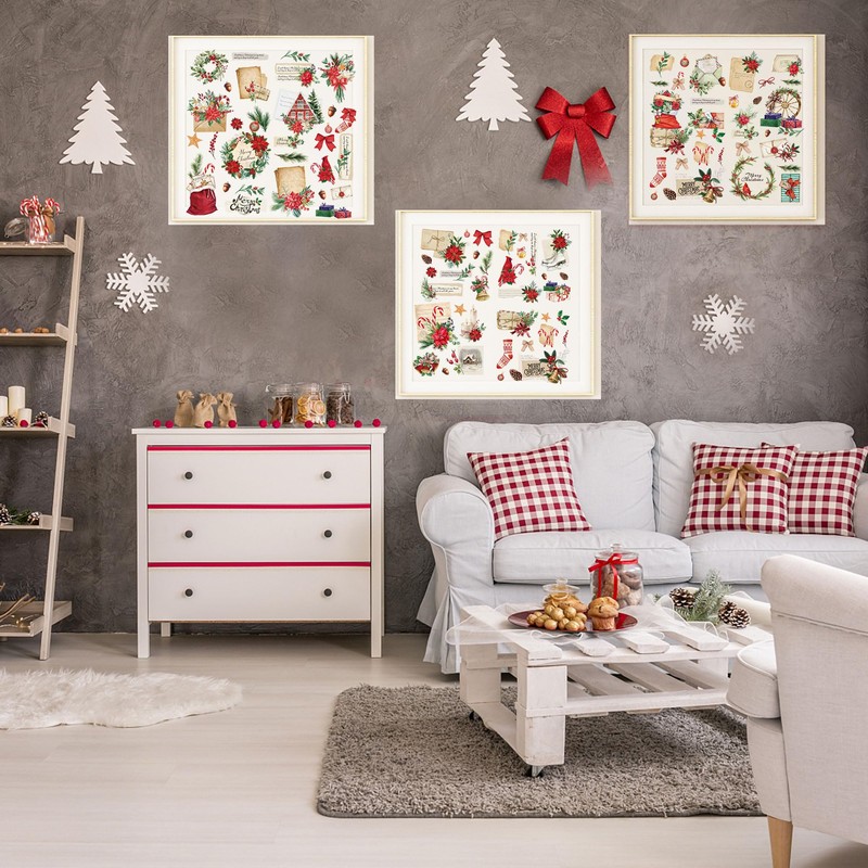 Christmas Rub on Transfers for Crafts - 12 Sheet Winter