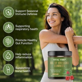 Oregano and Black Seed Oil 6000mg, Oil of Oregano with Black Seed Oil, 6-in-1 Wild Oregano Oil Immune Support Gummies with Olive Leaf, Zinc & Elderberry, Gut Health & Digestive Support, 60 Gummies