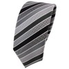 TigerTie - Slim Designer Tie in Striped, Anthracite, black, grey,