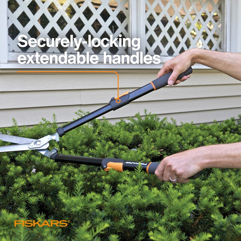 Fiskars Power-Lever Hedge Shears - 25"-33" Extendable Handle - Plant