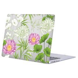 FFBOFFC Case Compatible with 13.6 Inch MacBook Air 2022 2024 Release Model A2681 M2 M3 A3113 with Liquid Retina Display & Touch ID, Plastic Hard Case Protective Cover, White Lotus