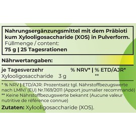 Präbiotika Xylo-Oligosaccharide (XOS) | 75g feines Pulver | Präbiotikum | unterstützt gesunde Darmflora & Immunsystem | 4 x wirksamer als Fructo-Oligosaccharide | vegan & gentechfrei