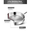 VENTION Tri-Ply Stainless Steel Frying Pans Set, 8”/10”/12” Induction Cooking