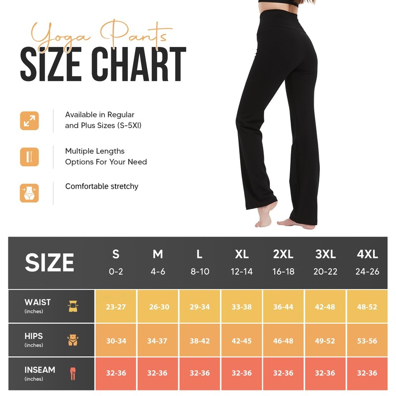 Cotton Spandex High Rise Straight Leg Yoga Pants Legging(Regular Size/Plus