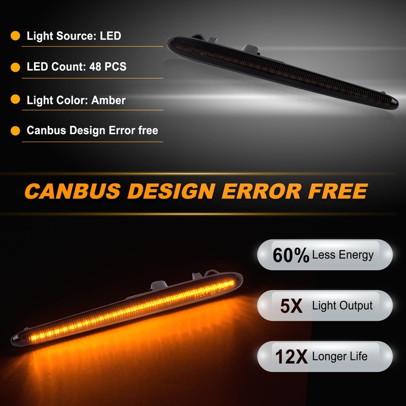 OZ-LAMPE 2Pcs LED Turn Signal Light, Side Indicator for Alfa-Romeo
