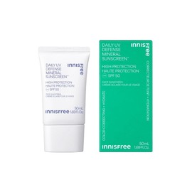 INNISFREE Daily UV Defense Mineral Sunscreen SPF 50, Hydrating and Soothing Korean Mineral Sun Cream Protection for glow & healthier skin, 50ml