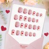 TENPAL Valentine Pink French Tip Press on Nails Short Square,Full
