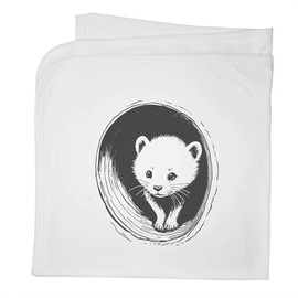 Azeeda 'Ferret In A Tunnel' Cotton Baby Blanket/Shawl (BY00036433)
