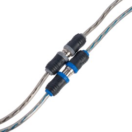 NVX® XIV2F Oxygen Free Copper 1 Male to 2 Female Y-Adapter Twisted Pair V-Series Car Audio RCA Audio Interconnect Cable with Shielded Noise Reduction and Split-tip Silver-Plated Ends (2-Pack)