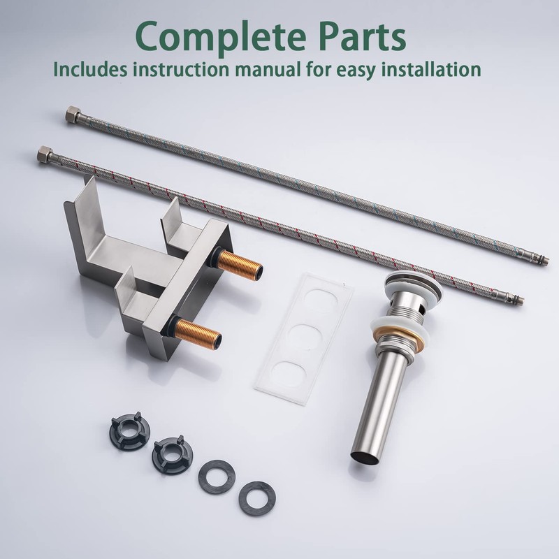 HAMOLER 4 Inch Centerset Waterfall Bathroom Faucet 3 Hole Lavatory