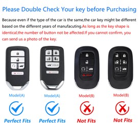 Ocezbiis for Honda Key Fob Cover,Keychain,Zinc Alloy Protection Car Key Shell Case Compatible with Honda Holder Smart Remote Keyless Keyshell Accessories(for Honda Style A Multicolour)