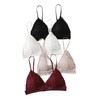 COZYEASE Women's 4 Pcs Floral Lace Adjustable Straps Bralettes Solid