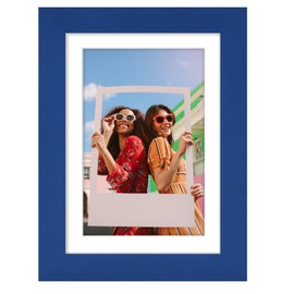 Vittanly 5x7 Picture Frame, Premium Material with Shatter Resistant Plexiglass, Display Pictures 4x6 with Mat or 5x7 without Mat, Photo Frame for Wall or Table Top Display, Royal Blue, 1 Pack
