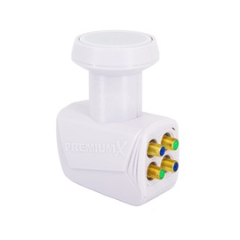 PremiumX Quad LNB Pxqs SE White 0.1 dB Quattro Switch Direct Connection of 4 Digital HDTV Full HD 3D 4 K 8 K