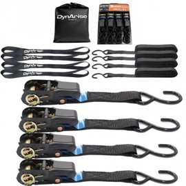 Dynarise Shield Ratchet Tie Down Straps 4-Pack 1 Inch × 20 Feet