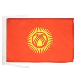 Kyrgyzstan Flag 18'' x 12'' cords - Kyrgystani SMALL flags 30 x 45cm - Banner 18x12 in - AZ FLAG