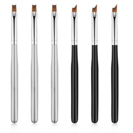 Oblique Head Nail Brushes Moon Shape French Brush French Tip Nail Brushes Set Oblique Head French Tip Nail Brushes French Manicure Brush Wood Handle Painting Drawing Brush for Nail