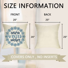 Ussap Hello Winter Warm Wishes Gnome Decorative Throw Pillow Cover Set of 4, Snowflake Hot Cocoa Baby It's Cold Outside Cushion Case Decor, Buffalo Plaid Christmas Decoration for Sofa Couch 20 x 20