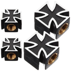 Abaodam Pack of 4 Car Tyre Valve Caps Aluminium Tyre Shaft Valve Caps Valve Cover Universal Valve Caps for Cars Trucks Motorcycles Off-Road Vehicles and Bicycles Black