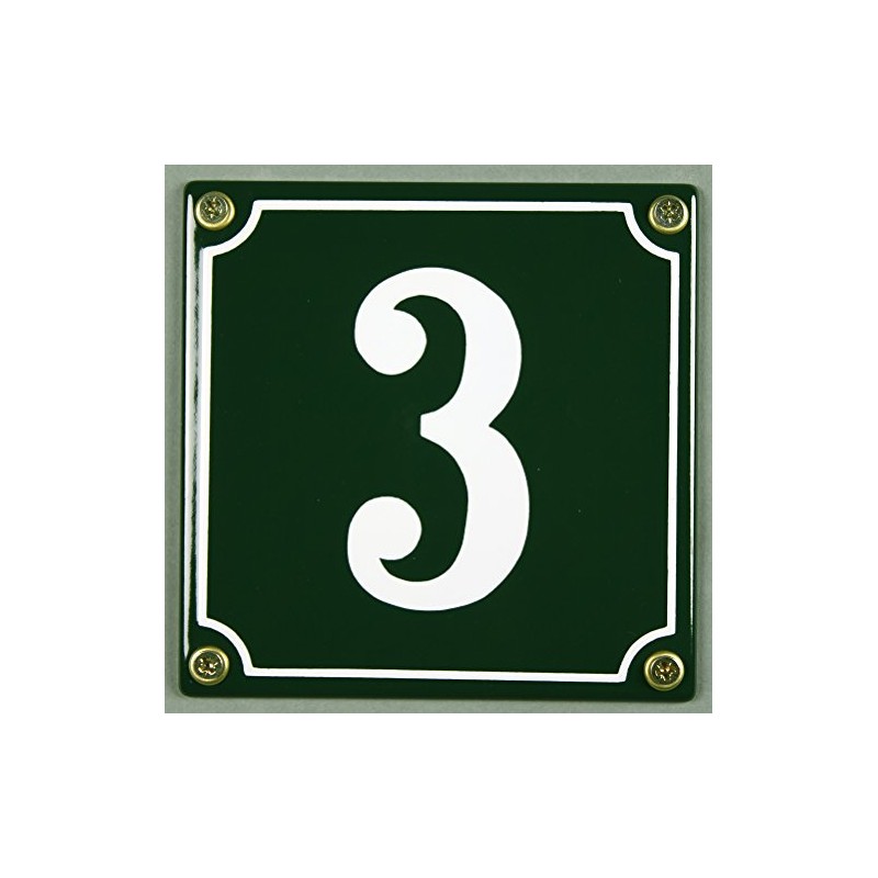 Buddel Bini Wetterfestes Emaille Hausnummernschild 3 12 x 12 cm,