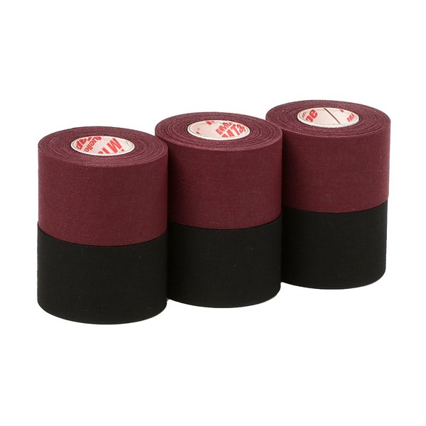 Mueller Athletic Tape Sports Tape, Maroon and Black 6 rolls