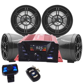 XYC UTV,ATV, Anti-Theft Bluetooth Motor Remote 3.34" Motorcycle Bluetooth Wireless Speaker MP3 Music Player Sound Audio Stereo Amplifier (Black)