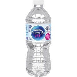 Nestle Pure Life Bottled Water Flat Cap, 20-Ounce Bottles (Pack of 24)