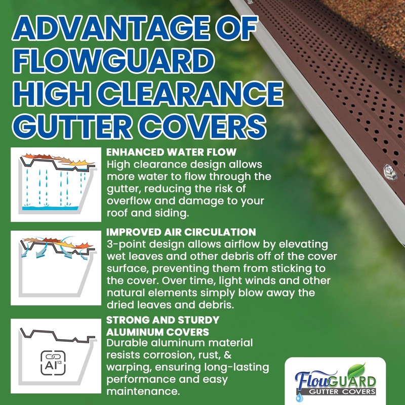 FlowGuard USA Made Professional DIY 5 Inch High Clearance 50-Year