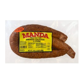 Manda Fine Meats Hot Sausage 24oz (2 Pack), 24 Ounce (Pack of 2)