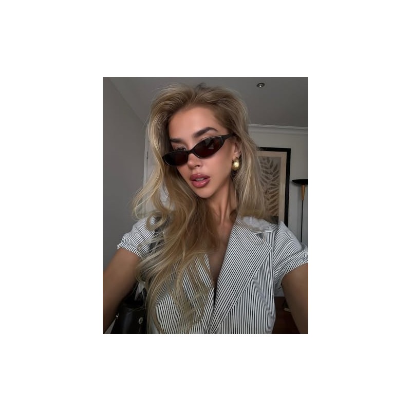 GUVIVI - anteojos de sol ovaladas retro para mujer de