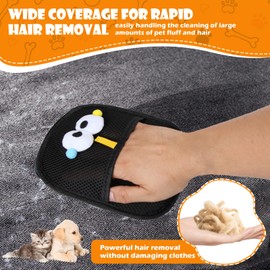 Tranane 2 PCS Pet Hair Removal Glove for Cats & Dogs, Grooming Gloves for Pet Hair, Cat Grooming Gloves for Hair Removal，Reusable Cat & Dog Hair Remover for Couch, Furniture, Carpet, Curtain