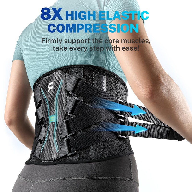 Fitomo Lumbar Support Back Brace, 3D Support Cushion, Ergonomic Support