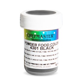 Chefmaster Black Dry Powder Candy Color | Vibrant Shades | Chocolate, Macarons, Fondant | Decorating | Professional-Grade Dye | Easy-to-Use | Manufactured in USA | 3 grams