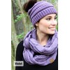 Funky Junque Messy Bun Beanie Tail Matching Scarf Bundle Set