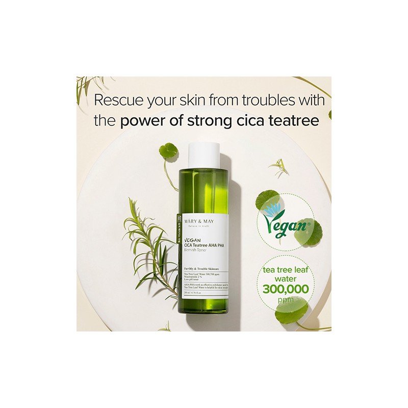 Mary&May [Mary&May]Vegan CICA Tea Tree AHA PHA Blemish Toner 200ml