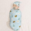 Muishi Daisy Flower Cartoon Bee Newborn Swaddle Blankets Hat Sets