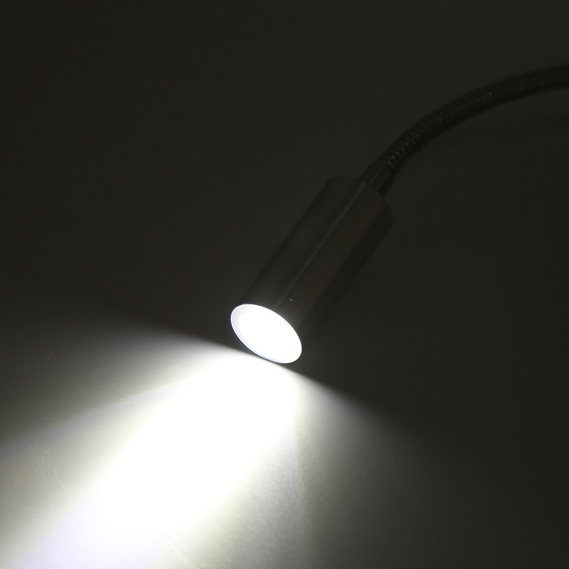 AC85-265V 3W Cool White LED Reading Study Bed Lamp With