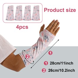 4 Packs Ice Silk Arm Cast Cover Sleeve Protectors for Arms Cast Sleeve Decorations Arm Protection Sleeves for Cast Wound Breathable & Cool (Floral Print)