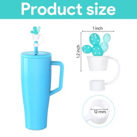 Yylaiire 8Pcs Green Straw Covers Cap for Tumblers, Straw Cover Protectors Compatible with Brumate Era 40 Oz, Silicone Reusable Toppers, StrawProtectors for Brumate Accessories (12mm)