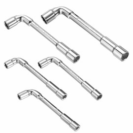 kebitedamai 5 Piece Tubular Box Wrench Set, L-Shaped Hex Wrench, 6 mm, 7 mm, 8 mm, 10 mm, 12 mm Metric L-Shaped Hex Socket Wrench for Hex Nuts & M3 M4 M5 M6 M8 Wire Rope Clamp