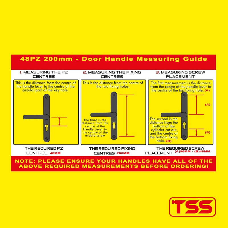 TSS UPVC Door Handle Set, 48mm PZ (Centres), Lever/Lever, Screw